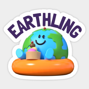 Earthling Loving Summer - A Design for a Cute and Fun Sticker